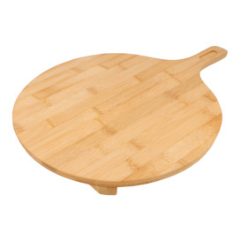 Bamboo Serving Platter with Handle Round shape Ø29x2,5cm (1 Unit)