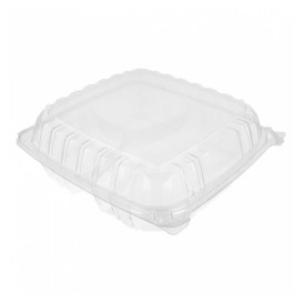 Plastic Hinged Deli Container OPS 3 Compartments "Clear Seal" 4070ml (200 Units)