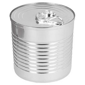 Tasting Plastic Tin Can PS Silver 220ml Ø7,4x7,3cm (100 Units)