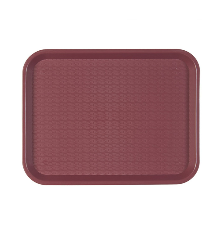 Plastic Tray Fast Food Burgundy 27,5x35,5cm (1 Unit) Plastic Tray Fast Food Burgundy 27,5x35,5cm (1 Unit)