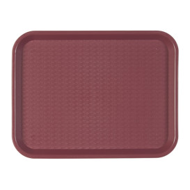 Plastic Tray Fast Food Burgundy 35,5x45,3cm (1 Unit)