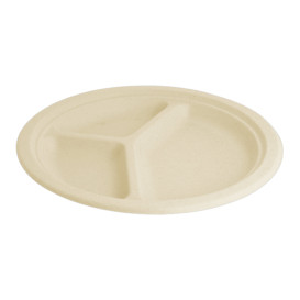Sugarcane Plate 3C Natural Ø26 cm (50 Units) 