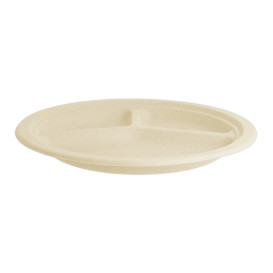 Sugarcane Plate 3C Natural Ø26 cm (50 Units) 