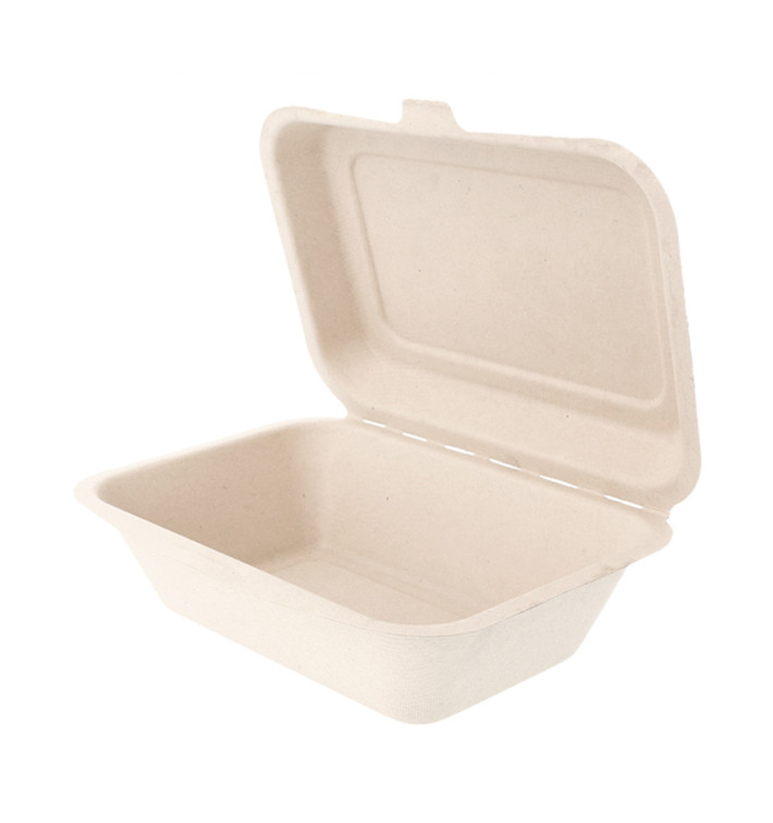 Sugarcane Hinged Container "Menu Box" 13,6x18,2x6,4cm (50 Units) Sugarcane Hinged Container "Menu Box" 13,6x18,2x6,4cm (50 Units)