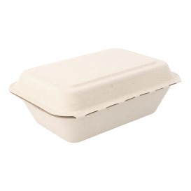 Sugarcane Hinged Container "Menu Box" 13,6x18,2x6,4cm (50 Units) 