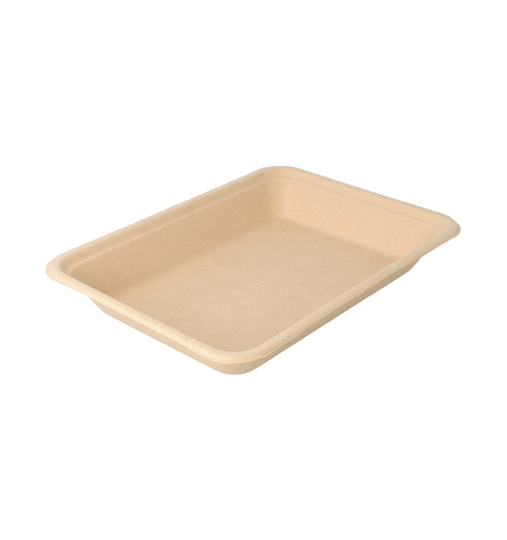 Sugarcane Tray Natural 19,6x14,7x2,7cm (50 Units) Sugarcane Tray Natural 19,6x14,7x2,7cm (50 Units)