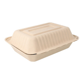 Sugarcane Hinged Container "Menu Box" Natural 22,5x16,5x6,4cm (50 Units) 