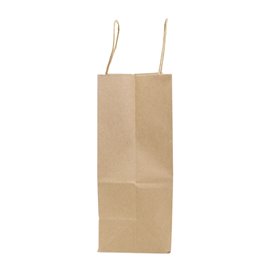 Flat Handle Kraft Paper Bags 80g/m² 22+10x28cm (250 Units)