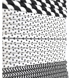 Paper Straw Straight Black Pack Ø0,6cm (200 Units)  20cm (200 Units)  