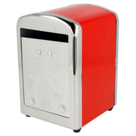 Napkin Steel Dispenser "Miniservis" Red 10,5x9,7x14cm  (1 Unit)