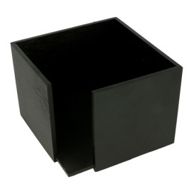 Bamboo Napkin Holder Black 13,5x13,5x10cm (12 Units)