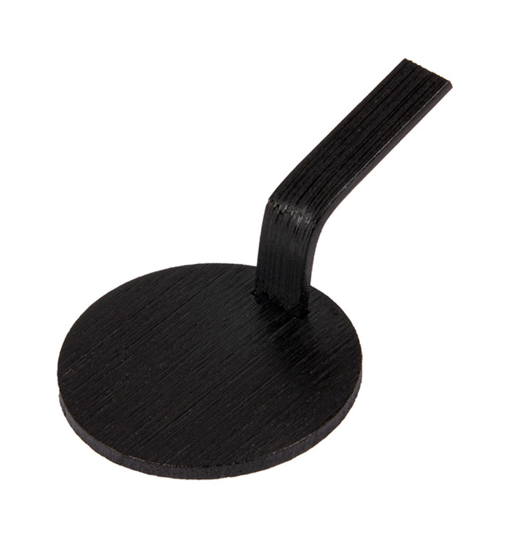 Bambo Mini Shovel Tray Black "Tapas" Ø5 cm (400 Units) Bambo Mini Shovel Tray Black "Tapas" Ø5 cm (400 Units)