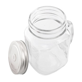 Crystal Jar with Lid and Straw 450ml (1 Unit)