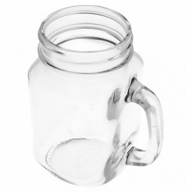 Crystal Jar with Lid and Straw 450ml (1 Unit)