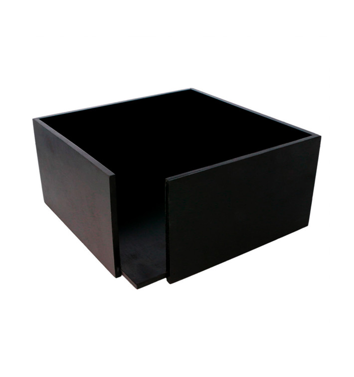 Black Bamboo Napkin Holder 21x21x10cm (1 Unit) Black Bamboo Napkin Holder 21x21x10cm (1 Unit)