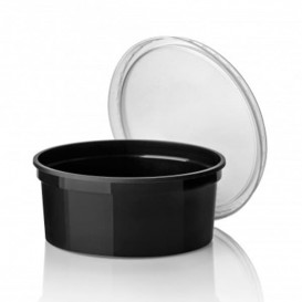 Plastic Deli Container Black PP 350 ml Ø11,5cm (50 Units) 