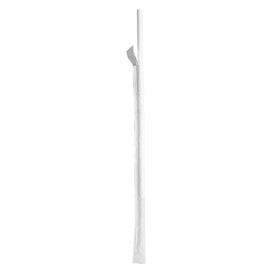 Paper Straw Straight White Wrapped whit a White Sleeve Ø0,6cm 21cm (6000 Units)