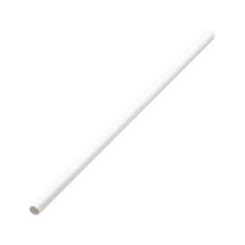 Paper Straw Straight White Wrapped whit a White Sleeve Ø0,6cm 21cm (6000 Units)