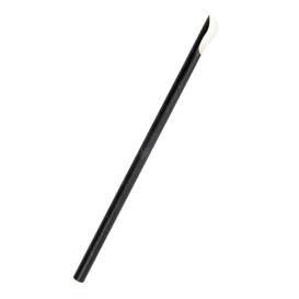 Paper Spoon Straw Straight Black Ø0,8cm 21cm (5000 Units)