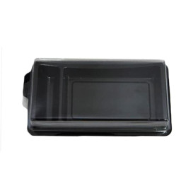 Plastic Sushi Container PET Black 14,8x7,8 cm 