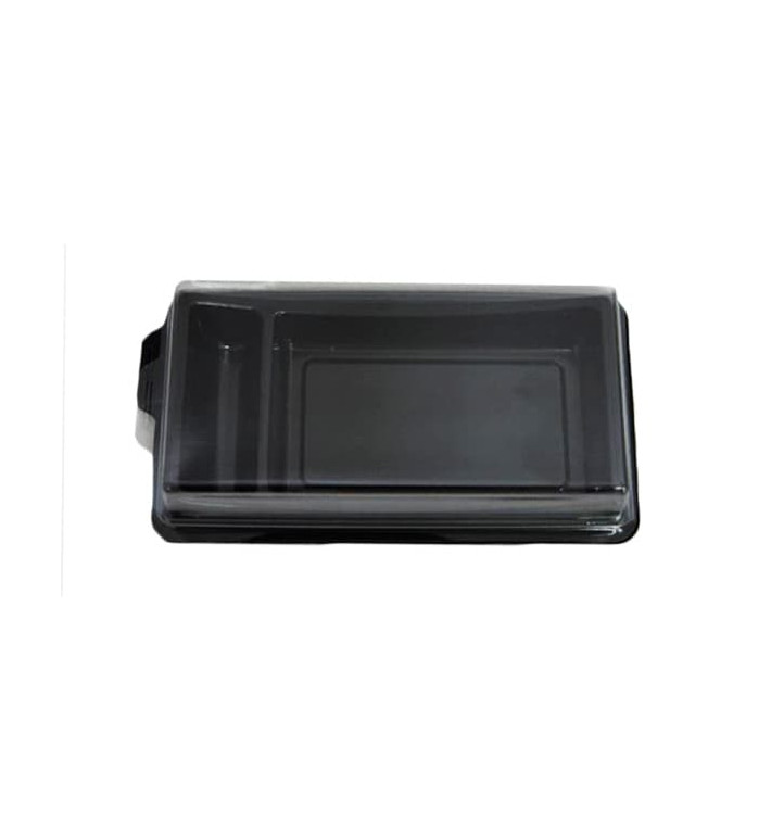 Plastic Sushi Container PET Black 14,8x7,8 cm Plastic Sushi Container PET Black 14,8x7,8 cm