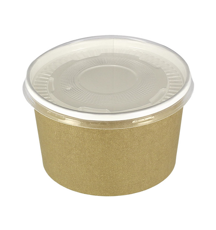 Paper Soup Bowl with Lid Kraft PP 16 Oz/473ml (25 Units) Paper Soup Bowl with Lid Kraft PP 16 Oz/473ml (25 Units)