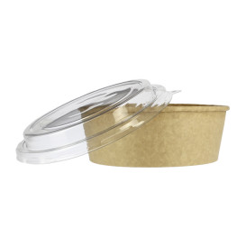 Paper Container Kraft-Kraft + RPET Lid 38 Oz/1120 ml (25 Units) Paper Container Kraft-Kraft + RPET Lid 38 Oz/1120 ml (25 Units)