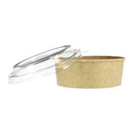 Paper Container Kraft-Kraft + RPET Lid 19 Oz/550 ml (50 Units) 