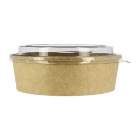 Paper Container Kraft-Kraft + RPET Lid 33Oz/1000 ml (25 Units)