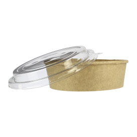 Paper Container Kraft-Kraft + RPET Lid 33Oz/1000 ml (25 Units)