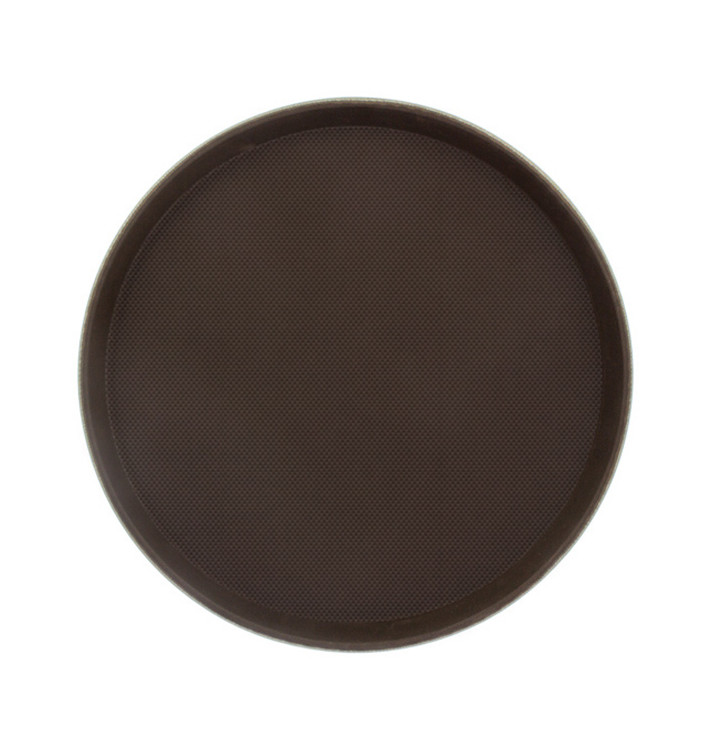 Plastic Tray Round Non-Slip Brown Ø40,0cm (12 Units) Plastic Tray Round Non-Slip Brown Ø40,0cm (12 Units)