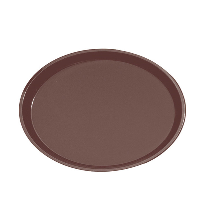 Plastic Tray Oval Non-Slip Brown 67,0x55,5cm (1 Unit) Plastic Tray Oval Non-Slip Brown 67,0x55,5cm (1 Unit)