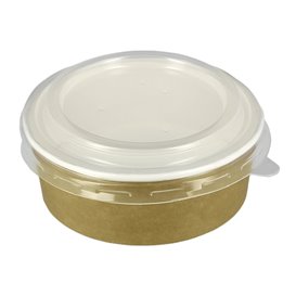 Paper Soup Bowl with Lid Kraft PP 19 Oz/550ml (250 Units)