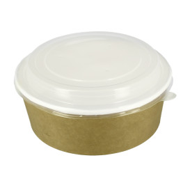 Paper Soup Bowl with Lid Kraft PP 38 Oz/1120ml (100 Units)