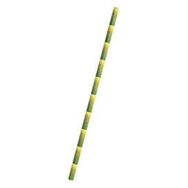 Paper Straw Straight bamboo Ø6mm 21cm (250 Units) 
