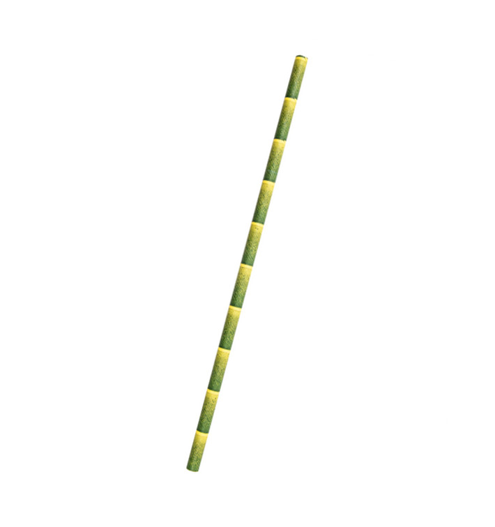 Paper Straw Straight bamboo Ø6mm 21cm (250 Units) Paper Straw Straight bamboo Ø6mm 21cm (250 Units)