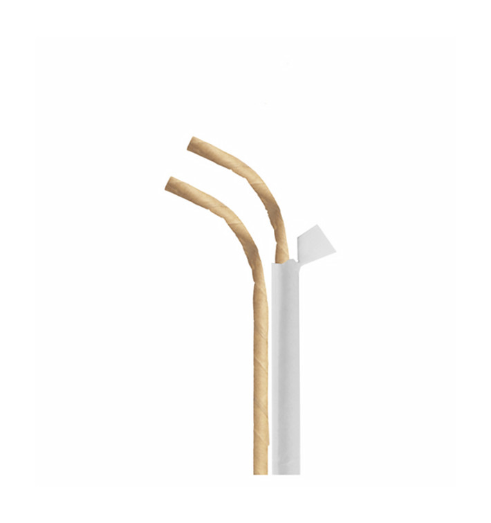 Paper Straw Flexible Pack Wrapped Ø0,6cm 23cm (3.000 Units) Paper Straw Flexible Pack Wrapped Ø0,6cm 23cm (3.000 Units)
