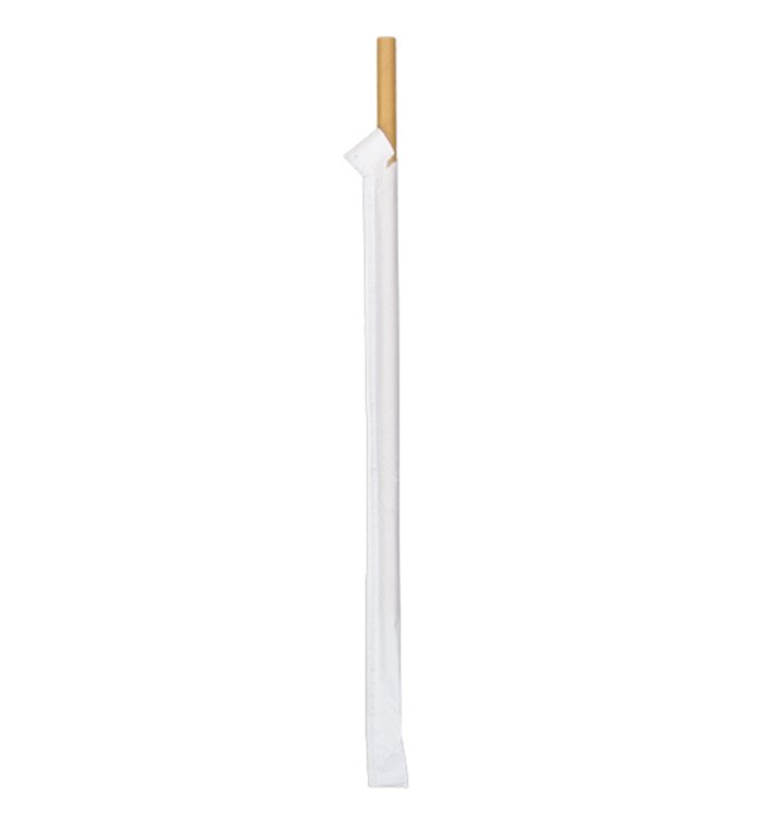 Paper Straw Straight Nature Wrapped With a Sleeve Ø8mm 20cm (3.000 Units) Paper Straw Straight Nature Wrapped With a Sleeve Ø8mm 20cm (3.000 Units)