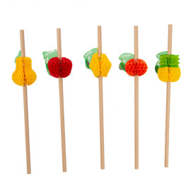 Paper Straw Straight Fruits Ø0,6cm 23cm (2.400 Units)