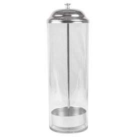 Plastic Dispenser for Straws PS Round shape  (1 Unit)