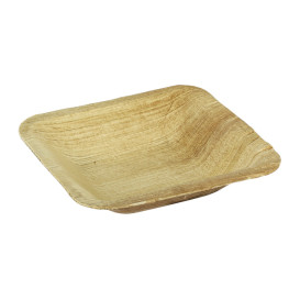 Palm Leaf Mini Plate Square Shape 7,7x7,7cm (25 Units) 