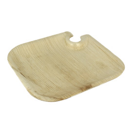 Plam Leaf Plate with Glass Holder 21x21x1,5cm (200 Units)