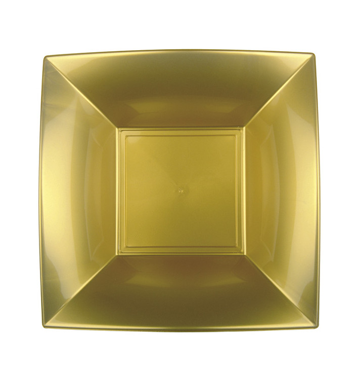 Plastic Plate Deep Gold "Nice" PP 18 cm (300 Units) Plastic Plate Deep Gold "Nice" PP 18 cm (300 Units)