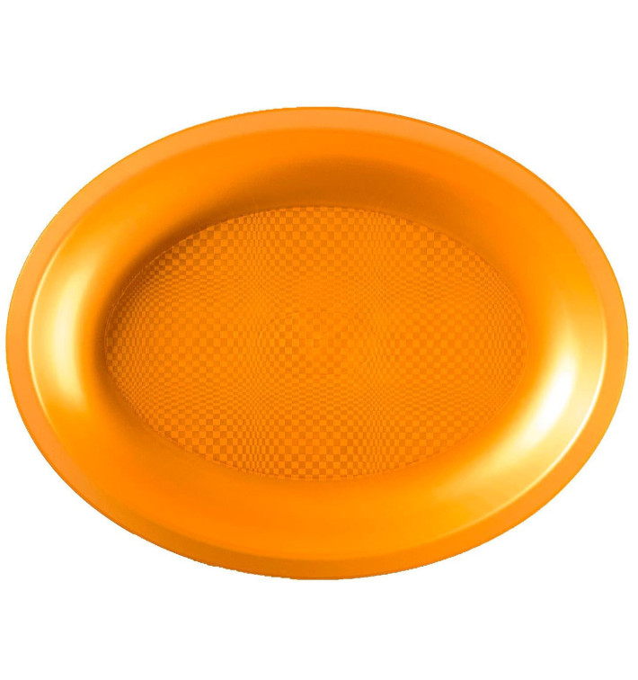 Plastic Platter Microwavable Oval Shape Gold "Round" 25,5x19 cm (250 Units) Plastic Platter Microwavable Oval Shape Gold "Round" 25,5x19 cm (250 Units)