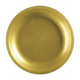 Plastic Plate Gold "Round" PP Ø29 cm (220 Units)