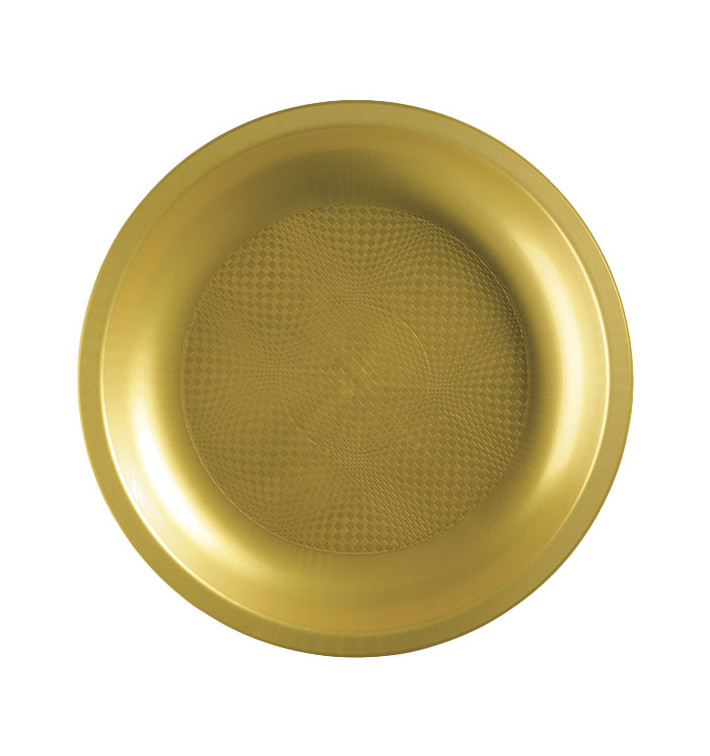 Plastic Plate Gold "Round" PP Ø29 cm (10 Units) Plastic Plate Gold "Round" PP Ø29 cm (10 Units)