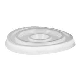 Plastic Lid with Straw Slot PS Ø7,4cm for Foam Cup 6 Oz/7 Oz and Paper Cup 6 Oz (100 Units)
