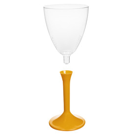 Plastic Stemmed Glass Wine Mango Removable Stem 180ml (40 Units)