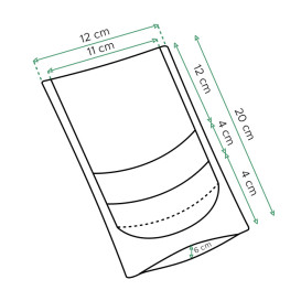 Paper Doypack White with self closing and Window 12+6x20cm (1000 Units)