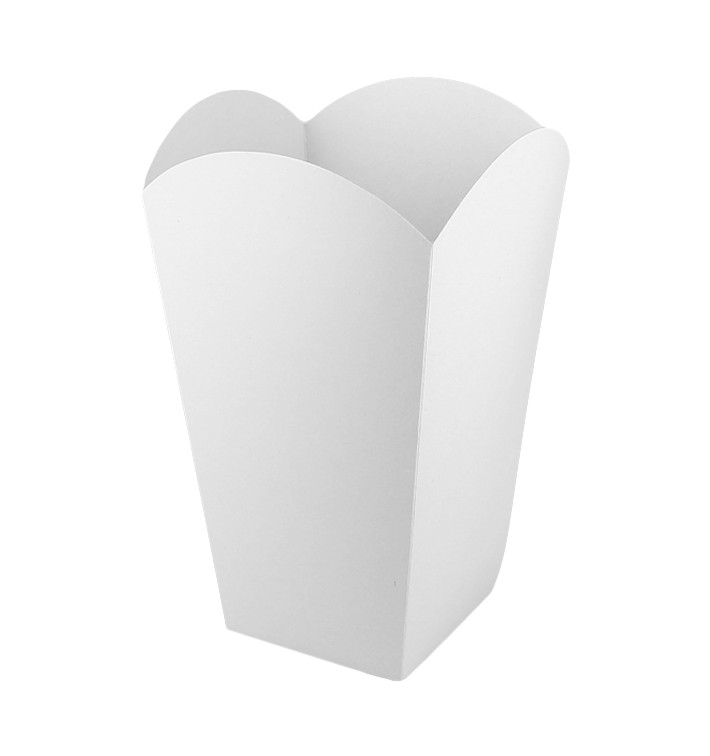 Paper Popcorn Box Large Size White 150gr 8,7x13x20,3cm (25 Units) Paper Popcorn Box Large Size White 150gr 8,7x13x20,3cm (25 Units)